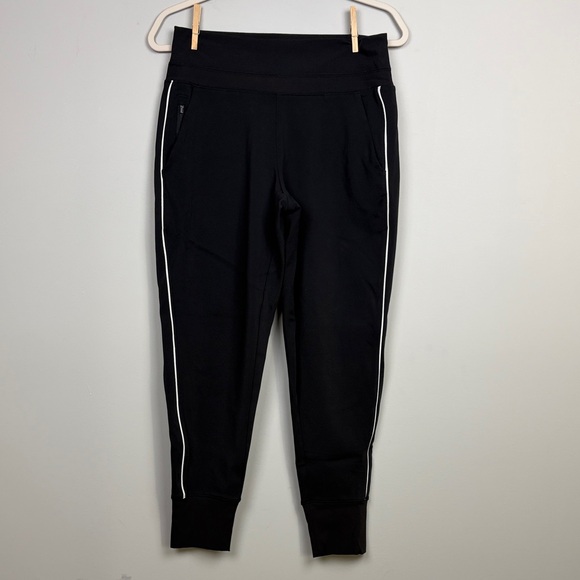 Athleta Venice HR Track Stripe Jogger Black/White Stripe SZ S - Picture 3 of 11